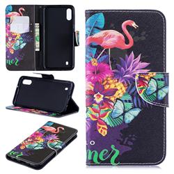Flowers Flamingos Leather Wallet Case for Samsung Galaxy M10