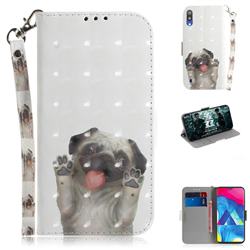 Pug Dog 3D Painted Leather Wallet Phone Case for Samsung Galaxy M10
