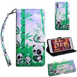 Eating Bamboo Pandas 3D Painted Leather Wallet Case for Samsung Galaxy M10
