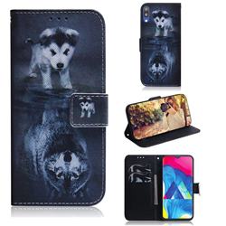 Wolf and Dog PU Leather Wallet Case for Samsung Galaxy M10