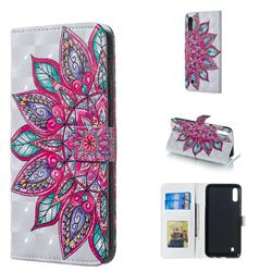 Mandara Flower 3D Painted Leather Phone Wallet Case for Samsung Galaxy M10