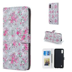 Roses Flower 3D Painted Leather Phone Wallet Case for Samsung Galaxy M10