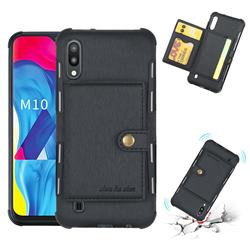 Brush Multi-function Leather Phone Case for Samsung Galaxy M10 - Black