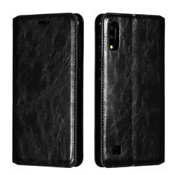 Retro Slim Magnetic Crazy Horse PU Leather Wallet Case for Samsung Galaxy M10 - Black