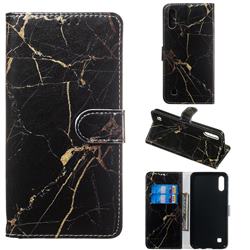 Black Gold Marble PU Leather Wallet Case for Samsung Galaxy M10