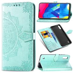 Embossing Imprint Mandala Flower Leather Wallet Case for Samsung Galaxy M10 - Green