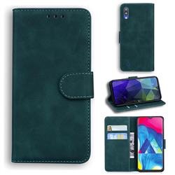 Retro Classic Skin Feel Leather Wallet Phone Case for Samsung Galaxy M10 - Green