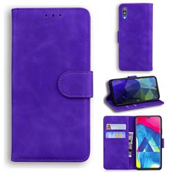 Retro Classic Skin Feel Leather Wallet Phone Case for Samsung Galaxy M10 - Purple