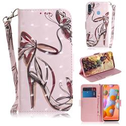 Butterfly High Heels 3D Painted Leather Wallet Phone Case for Samsung Galaxy M11