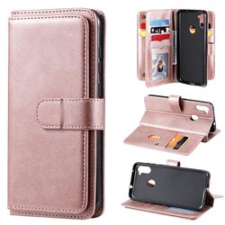 Multi-function Ten Card Slots and Photo Frame PU Leather Wallet Phone Case Cover for Samsung Galaxy M11 - Rose Gold