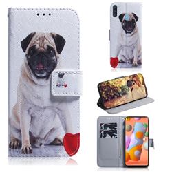 Pug Dog PU Leather Wallet Case for Samsung Galaxy M11
