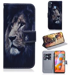 Lion Face PU Leather Wallet Case for Samsung Galaxy M11