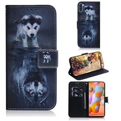 Wolf and Dog PU Leather Wallet Case for Samsung Galaxy M11
