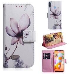 Magnolia Flower PU Leather Wallet Case for Samsung Galaxy M11