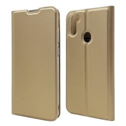 Ultra Slim Card Magnetic Automatic Suction Leather Wallet Case for Samsung Galaxy M11 - Champagne