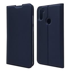Ultra Slim Card Magnetic Automatic Suction Leather Wallet Case for Samsung Galaxy M11 - Royal Blue