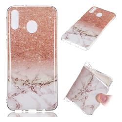 Glittering Rose Gold Soft TPU Marble Pattern Case for Samsung Galaxy M20