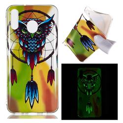Owl Wind Chimes Noctilucent Soft TPU Back Cover for Samsung Galaxy M20