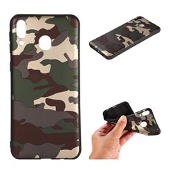 Camouflage Soft TPU Back Cover for Samsung Galaxy M20 - Gold Green