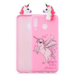 Wings Unicorn Soft 3D Climbing Doll Soft Case for Samsung Galaxy M20