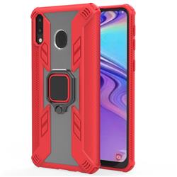 Predator Armor Metal Ring Grip Shockproof Dual Layer Rugged Hard Cover for Samsung Galaxy M20 - Red