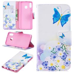 Butterflies Flowers Leather Wallet Case for Samsung Galaxy M20