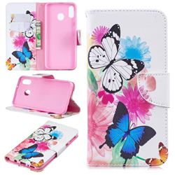 Vivid Flying Butterflies Leather Wallet Case for Samsung Galaxy M20