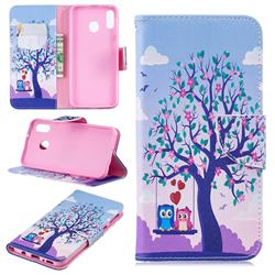 Tree and Owls Leather Wallet Case for Samsung Galaxy M20