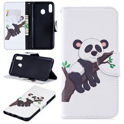 Tree Panda Leather Wallet Case for Samsung Galaxy M20