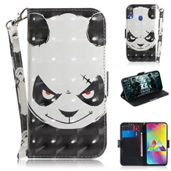 Angry Bear 3D Painted Leather Wallet Phone Case for Samsung Galaxy M20