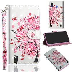 Tree and Cat 3D Painted Leather Wallet Case for Samsung Galaxy M20
