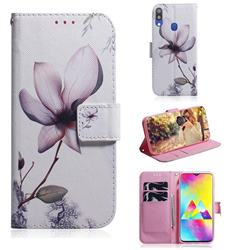 Magnolia Flower PU Leather Wallet Case for Samsung Galaxy M20