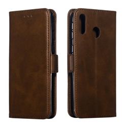Retro Classic Calf Pattern Leather Wallet Phone Case for Samsung Galaxy M20 - Brown