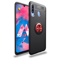 Auto Focus Invisible Ring Holder Soft Phone Case for Samsung Galaxy M30 - Black Red