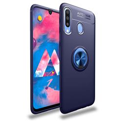 Auto Focus Invisible Ring Holder Soft Phone Case for Samsung Galaxy M30 - Blue