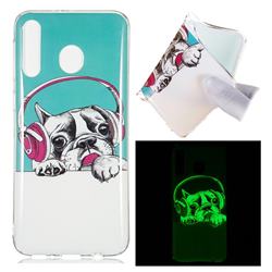 Headphone Puppy Noctilucent Soft TPU Back Cover for Samsung Galaxy M30