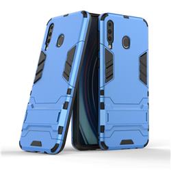 Armor Premium Tactical Grip Kickstand Shockproof Dual Layer Rugged Hard Cover for Samsung Galaxy M30 - Light Blue