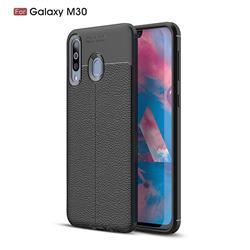 Luxury Auto Focus Litchi Texture Silicone TPU Back Cover for Samsung Galaxy M30 - Black