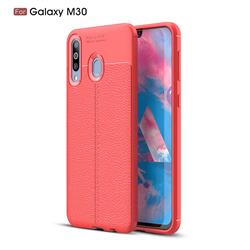Luxury Auto Focus Litchi Texture Silicone TPU Back Cover for Samsung Galaxy M30 - Red
