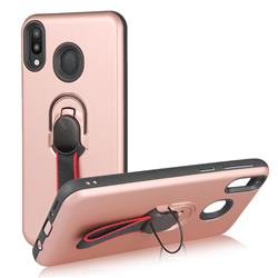 Raytheon Multi-function Ribbon Stand Back Cover for Samsung Galaxy M30 - Rose Gold