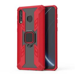 Predator Armor Metal Ring Grip Shockproof Dual Layer Rugged Hard Cover for Samsung Galaxy M30 - Red