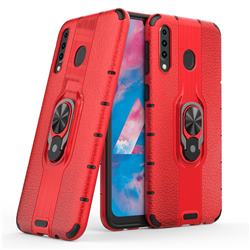 Alita Battle Angel Armor Metal Ring Grip Shockproof Dual Layer Rugged Hard Cover for Samsung Galaxy M30 - Red