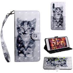 Smiley Cat 3D Painted Leather Wallet Case for Samsung Galaxy M30