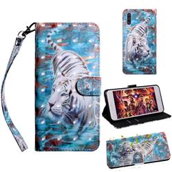 White Tiger 3D Painted Leather Wallet Case for Samsung Galaxy M30