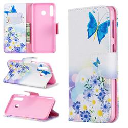 Butterflies Flowers Leather Wallet Case for Samsung Galaxy M30