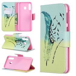 Feather Bird Leather Wallet Case for Samsung Galaxy M30