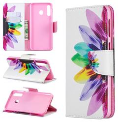 Seven-color Flowers Leather Wallet Case for Samsung Galaxy M30