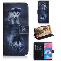 Wolf and Dog PU Leather Wallet Case for Samsung Galaxy M30