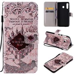 Castle The Marauders Map PU Leather Wallet Case for Samsung Galaxy M30