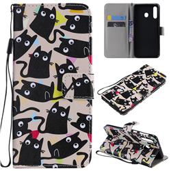Cute Kitten Cat PU Leather Wallet Case for Samsung Galaxy M30
